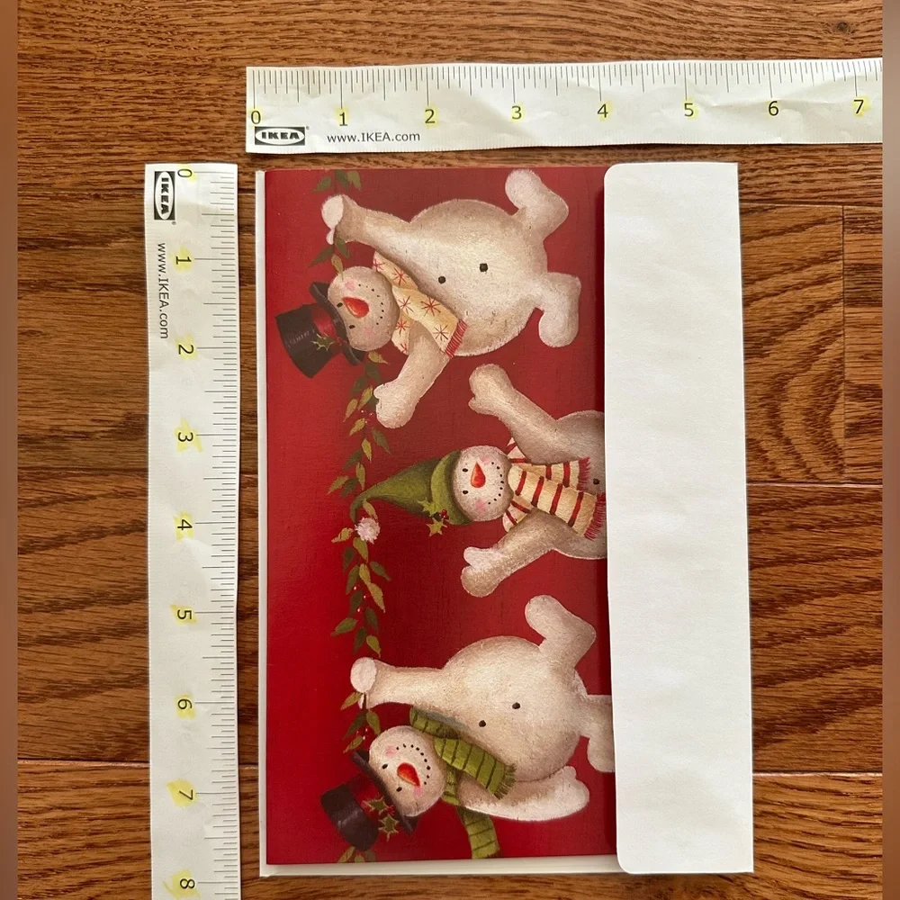 New 10 of Holiday Cards “3 Happy Snowman” with envelopes.